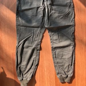 J Crew Chino Army green cuffed elastic bottoms